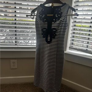 Lilly Pulitzer Navy and White Striped Midi Dress